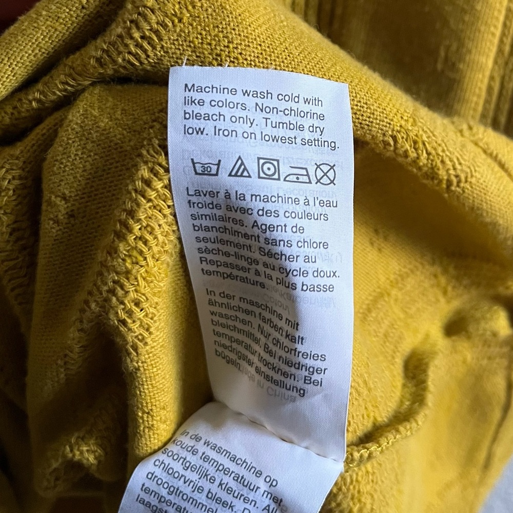 Madewell Pointelle Ribbed Tee Mustard Yellow Knit Top Medium - Picture 7 of 11